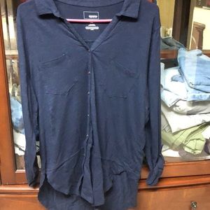 Navy blue button down shirt